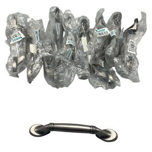 drawer pulls set of 11 silver 3" from screw hole  to screw hole 5 1/4" new READ